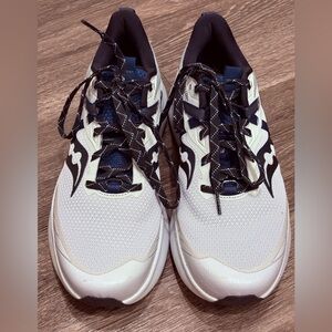 Saucony Men's Ride 15 TR trail running shoes in the 'Fog/Twilight Size 9